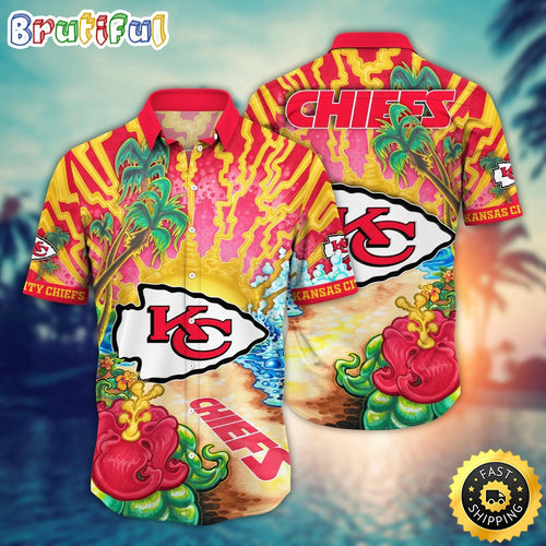 NFL Kansas City Chiefs Hawaiian Shirt Flower Hawaii Shirt For Football Fans