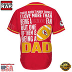 NFL Custom Name Kansas City Chiefs I Love Being A Dad Father’s Day New Design Baseball Jersey Shirt