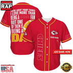 NFL Custom Name Kansas City Chiefs I Love Being A Dad Father’s Day New Design Baseball Jersey Shirt