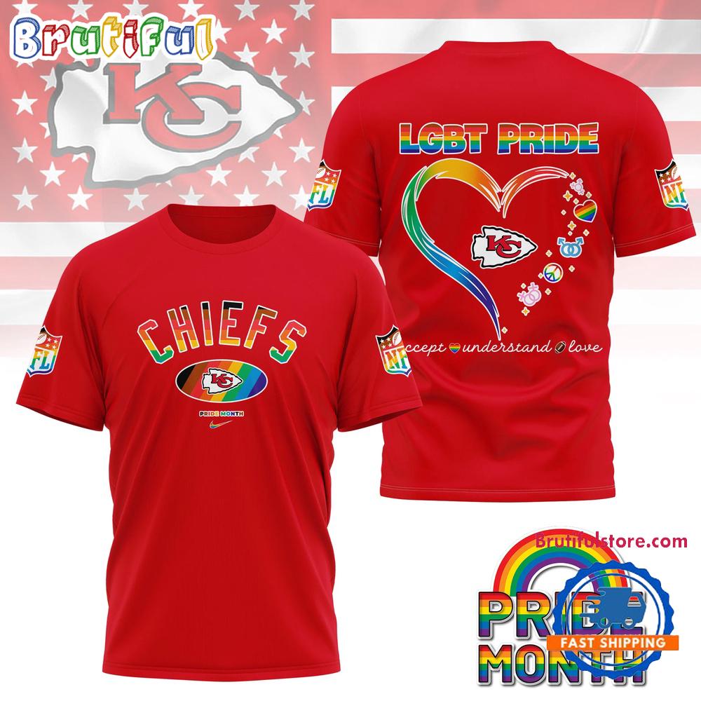 NFL Kansas City Chiefs LGBT Happy Pride Month 2025 3D T Shirt