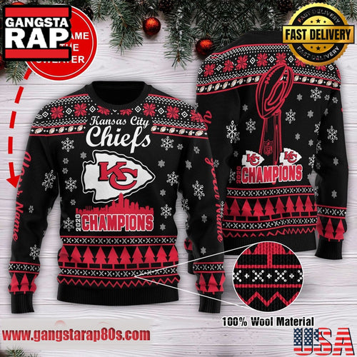 NFL Kansas City Chiefs New Edition 2025-26 Custom Name Ugly Christmas Sweater