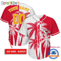 NFL Kansas City Chiefs Palm Trees Pattern Summer Personalized Baseball Jersey