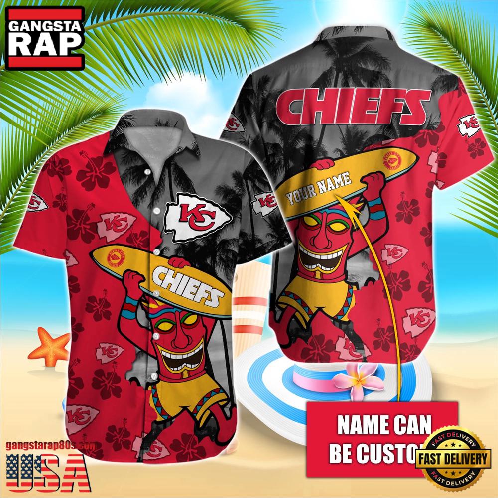 NFL Kansas City Chiefs Retro Custom Name Aloha Hawaiian Shirts