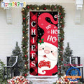 NFL Kansas City Chiefs Santa Claus HoHoHo Football Christmas Door Cover