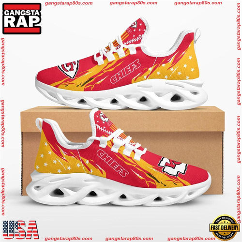 NFL Kansas City Chiefs Stars and Stripes Max Soul Shoes Running Sneakers Running Sneakers