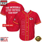 NFL Custom Name Kansas City Chiefs The Increadible Step Father’s Day New Design Baseball Jersey Shirt