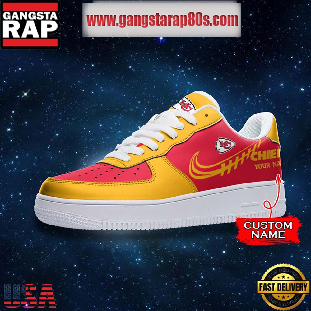 NFL Kansas City Chiefs Unique Design Custom Name Air Force 1 Sneaker Shoes