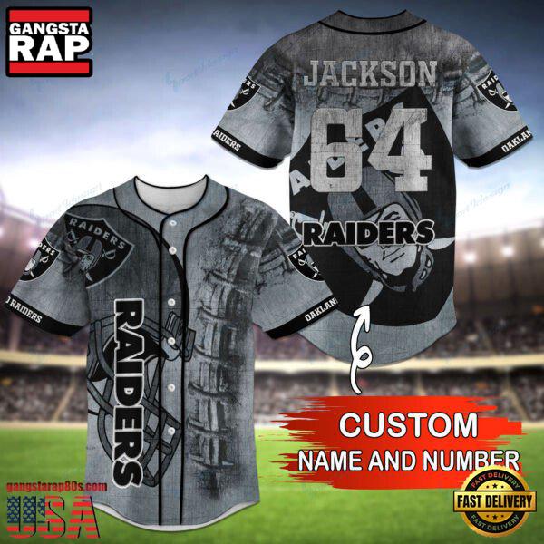 NFL Las Vegas Raider Custom Name Number Name Number Baseball Jersey Shirt