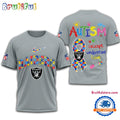 NFL Las Vegas Raiders 2025 Autism Awareness 3D Shirt
