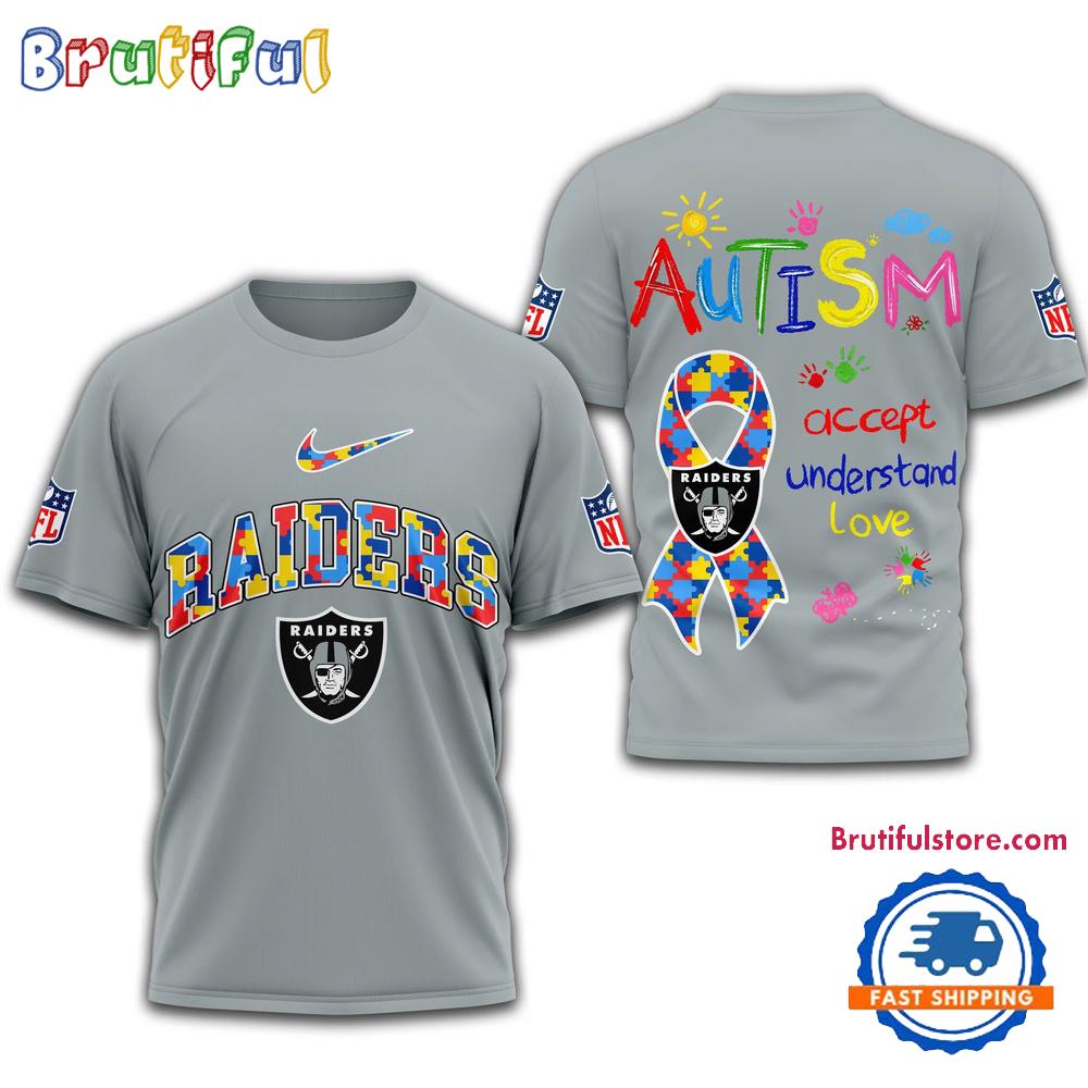 NFL Las Vegas Raiders 2025 Autism Awareness 3D Shirt