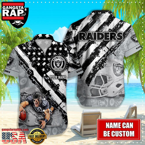NFL Las Vegas Raiders American Flag custom Hawaiian Shirts For Men Women