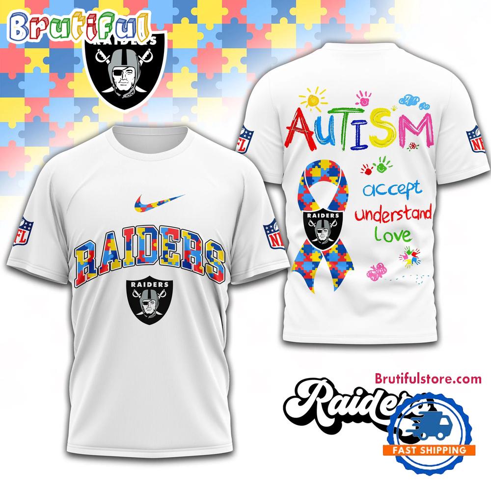 NFL Las Vegas Raiders Autism Awareness Accept Understand Love All Over Print Shirt