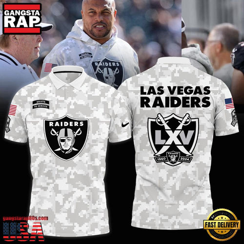 NFL Las Vegas Raiders Camo 2025 Salute to Service Polo Shirt