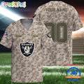 NFL Las Vegas Raiders Camo Veterans Personalized Football Jersey