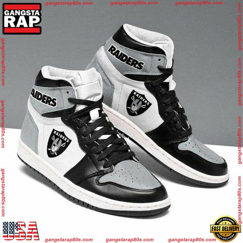 NFL Las Vegas Raiders Football Logo Team Air Jordan 1 Running Sneakers Shoes