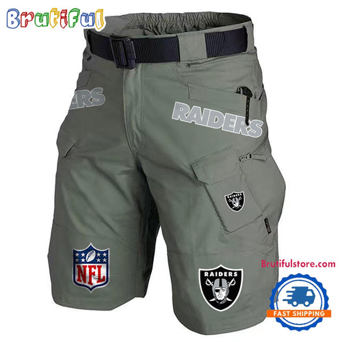 NFL Las Vegas Raiders Football Team Military Tactical Shorts