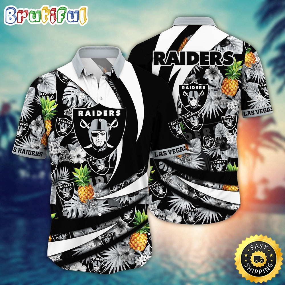 NFL Las Vegas Raiders Hawaii Shirt Flower Classic Hawaiian Prints