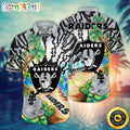 NFL Las Vegas Raiders Hawaiian Shirt Flower Hawaii Shirt For Football Fans