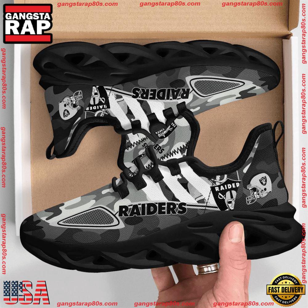 NFL Las Vegas Raiders Military Camouflage Max Soul Shoes Running Sneakers Running Sneakers
