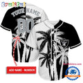 NFL Las Vegas Raiders Palm Trees Pattern Summer Personalized Baseball Jersey
