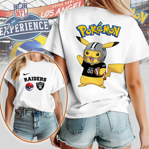 NFL Las Vegas Raiders x Pokemon Premium Womens 3D Shirt