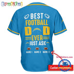 NFL Los Angeles Chargers Best Dad Ever Baseball Jersey