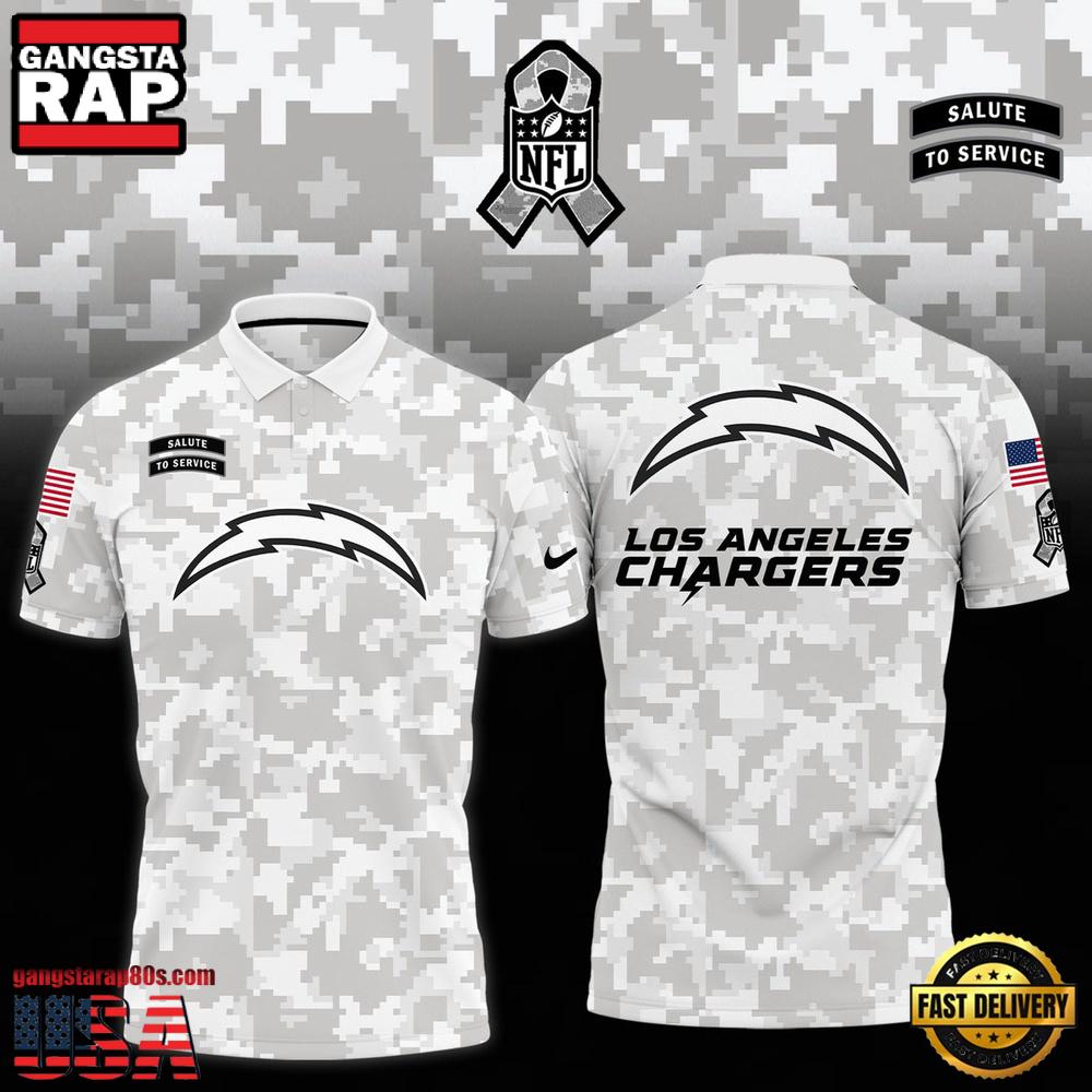 NFL Los Angeles Chargers Camo 2025 Salute to Service Polo Shirt