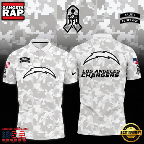 NFL Los Angeles Chargers Camo 2025 Salute to Service Polo Shirt