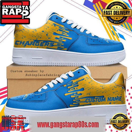 NFL Los Angeles Chargers Dripping Color Pattern Sneaker For Men Women