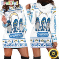 NFL Los Angeles Chargers Hoodie Dress Gnomes All Over Print Hoodie Women