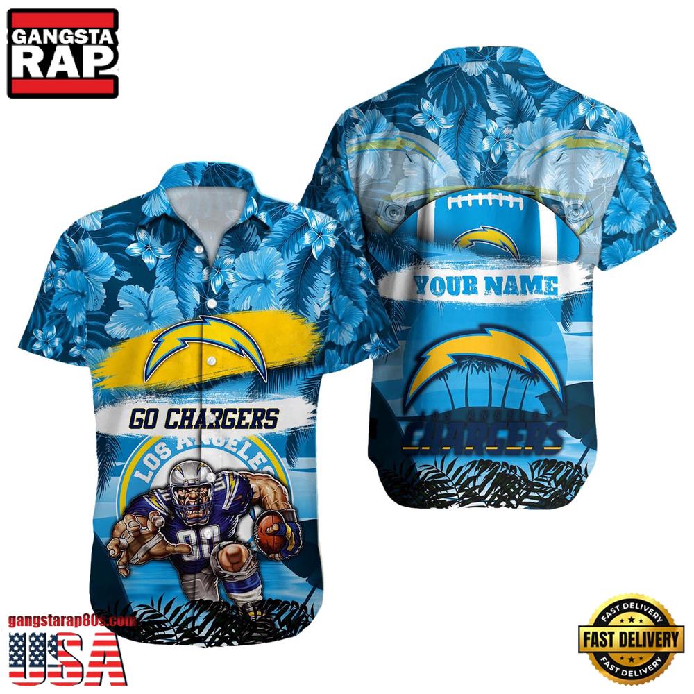 NFL Los Angeles Chargers Mascot Football Aloha Hawaiian Shirt