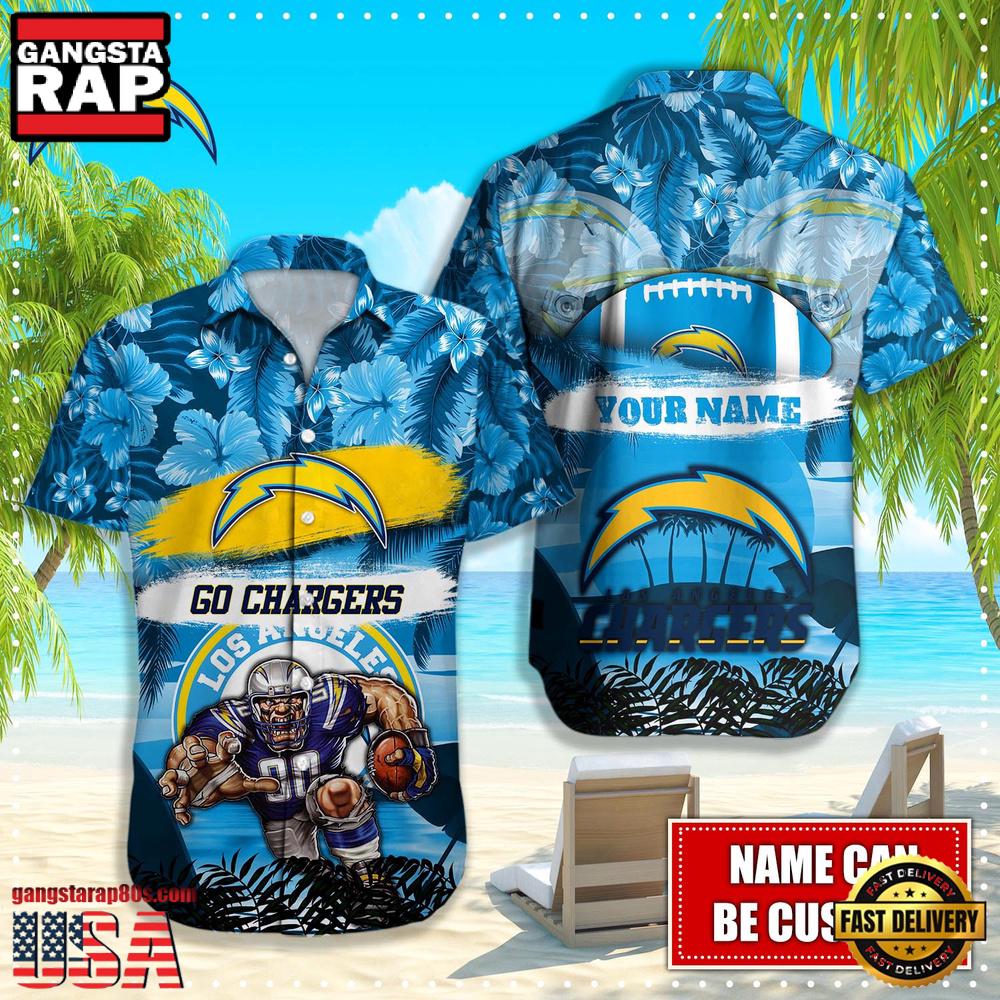 NFL Los Angeles Chargers Mascot Football Aloha Hawaiian Shirt