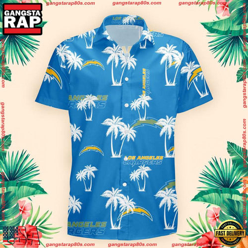 NFL Los Angeles Chargers Palm Tree Pattern Hawaii Shirt