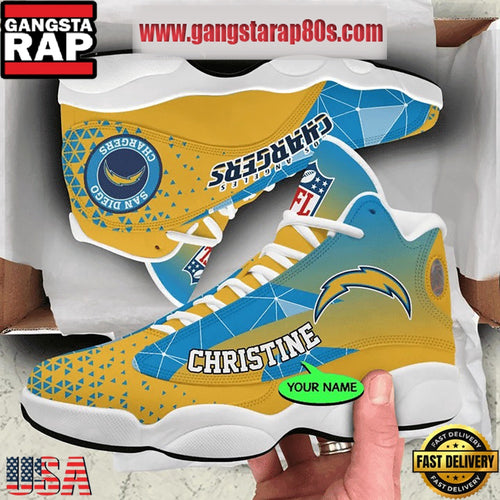 NFL Los Angeles Chargers Personalized Air Jordan 13 Sport Shoes