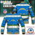 NFL Los Angeles Chargers Snow Xmas Tree Christmas Custom Baseball Jacket