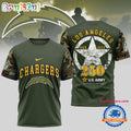 NFL Los Angeles Chargers US Army 250th Birthday Celebration 3D Shirt