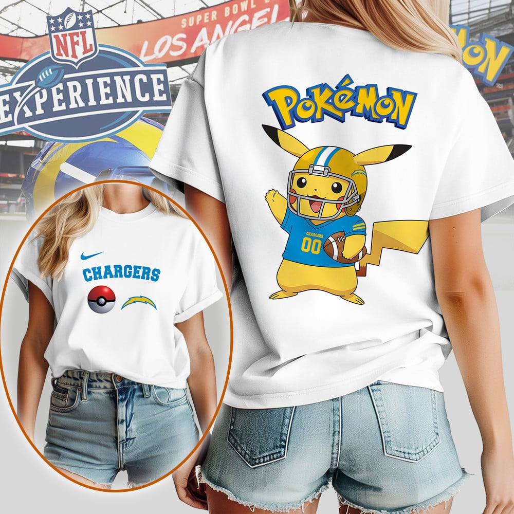NFL Los Angeles Chargers x Pokemon Premium Womens 3D Shirt