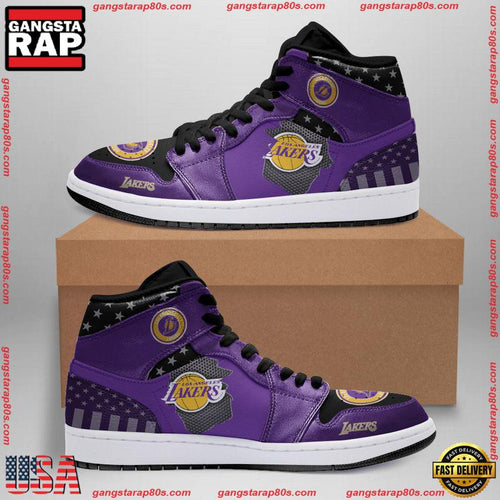 NFL Los Angeles Lakers Football Logo Team Air Jordan 1 Running Sneakers Shoes