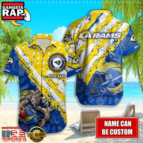 NFL Los Angeles Rams American Flag custom Hawaiian Shirts For Men Women