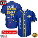NFL Custom Name Los Angeles Rams Best Dad Ever New Design Baseball Jersey Shirt