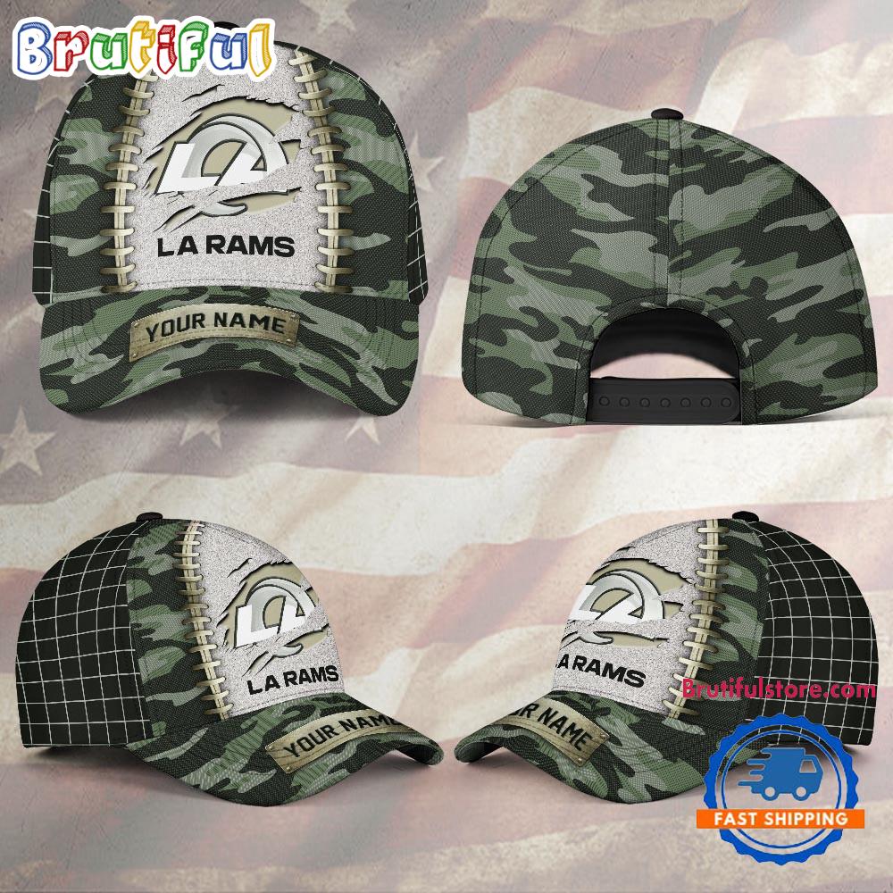 NFL Los Angeles Rams Camo Hunting Custom Name Classic Cap