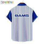 NFL Los Angeles Rams Classic Retro Mascot Line Summer Beach Hawaiian Shirt