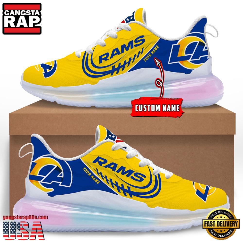 NFL Los Angeles Rams Custom Rainbow Atmospheric Air Force 1 Sneaker Shoes