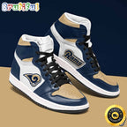 NFL Los Angeles Rams Dark Blue White Brown Air Jordan 1 High Sneakers