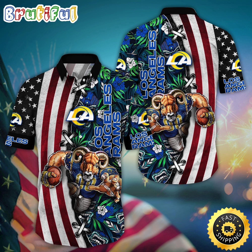 NFL Los Angeles Rams Hawaii Shirt Mascot Aloha Summer Shirt