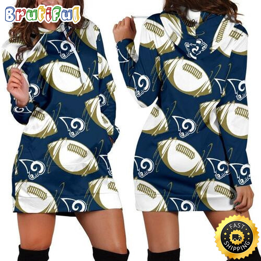 NFL Los Angeles Rams Hoodie Dress All Over Print For Women Hoodie