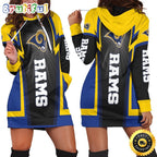 NFL Los Angeles Rams Hoodie Dress Print 3D Hoodie Women For Fans