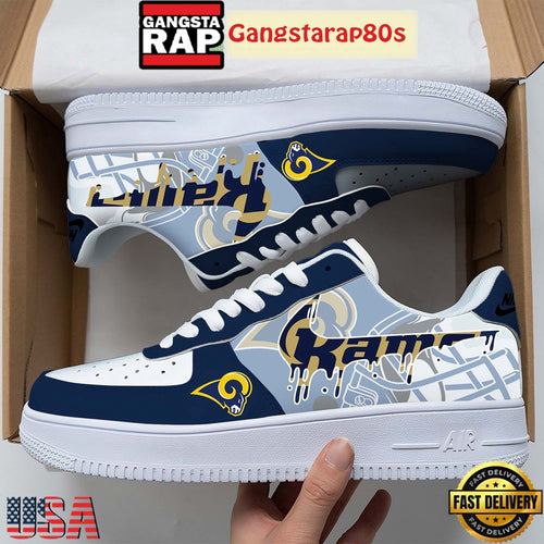 NFL Los Angeles Rams Team Logo Unique Air Force 1 Shoes Running Sneakers