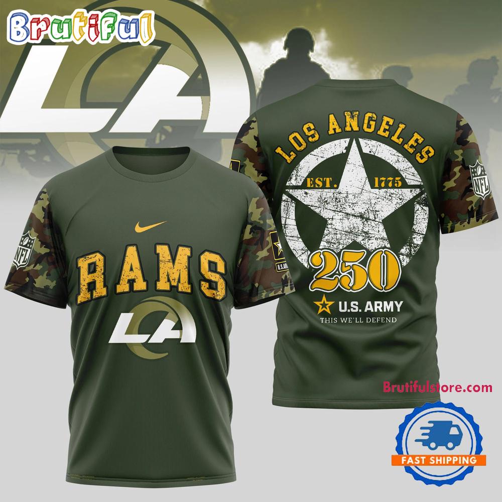 NFL Los Angeles Rams US Army 250th Birthday Celebration 3D Shirt