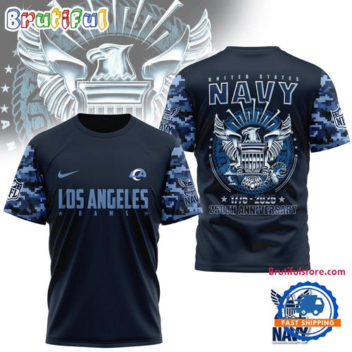 NFL Los Angeles Rams US Navy 250th Anniversary 1775-2025 3D Shirt